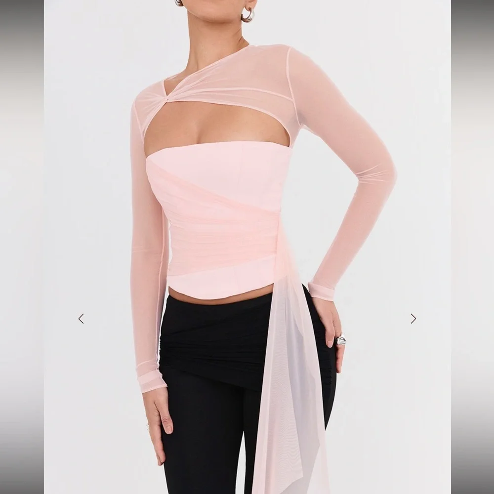 House of CB Mistress Rocks Peony Long Sleeve Corset - Picture 4 of 16